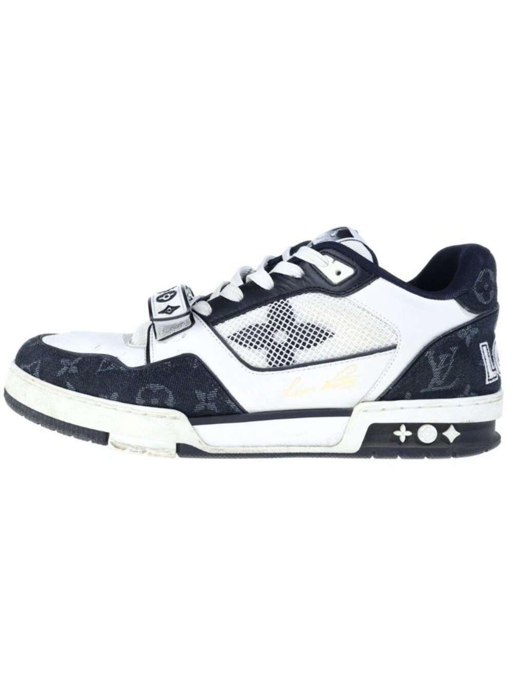 Louis Vuitton LV Trainer Maxi Monogram High Top Sneakers Black White Leather